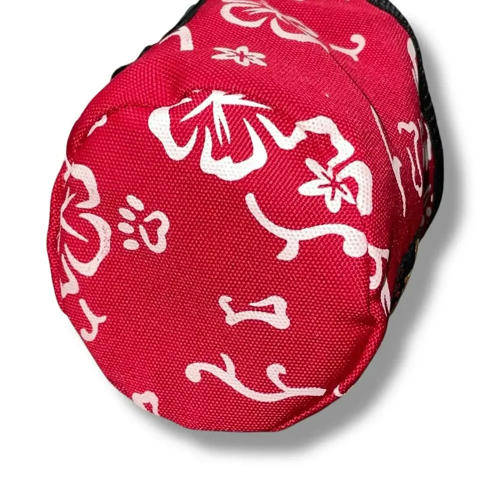 Outward Hound Dog Bowl Red Hawaiian Floral Collapsible 5